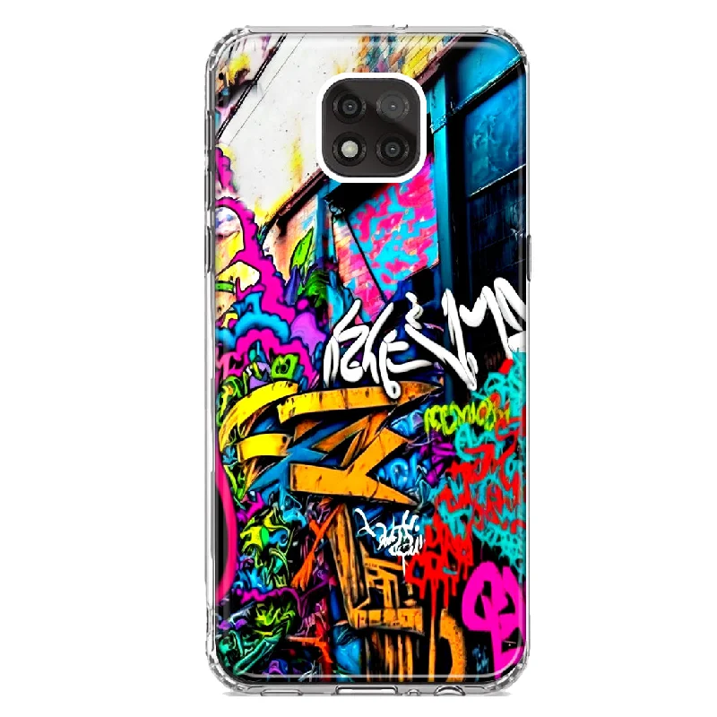 For Motorola Moto G Power 2021 Urban Graffiti Street Art Painting Design Hybrid Protective Phone Case Cover