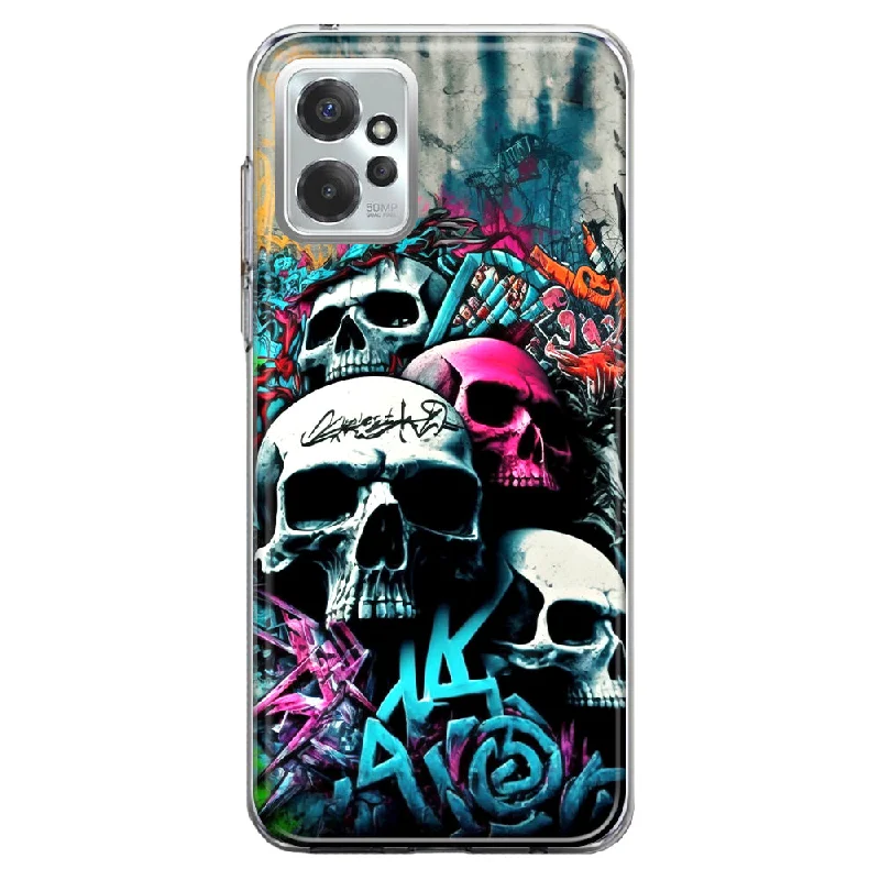 For Motorola Moto G Power 5G 2023 Skulls Graffiti Painting Art Design Hybrid Protective Phone Case Cover