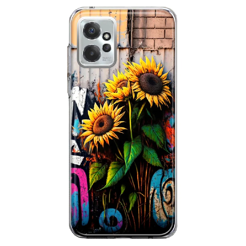 For Motorola Moto G Power 5G 2023 Sunflowers Graffiti Painting Art Design Hybrid Protective Phone Case Cover