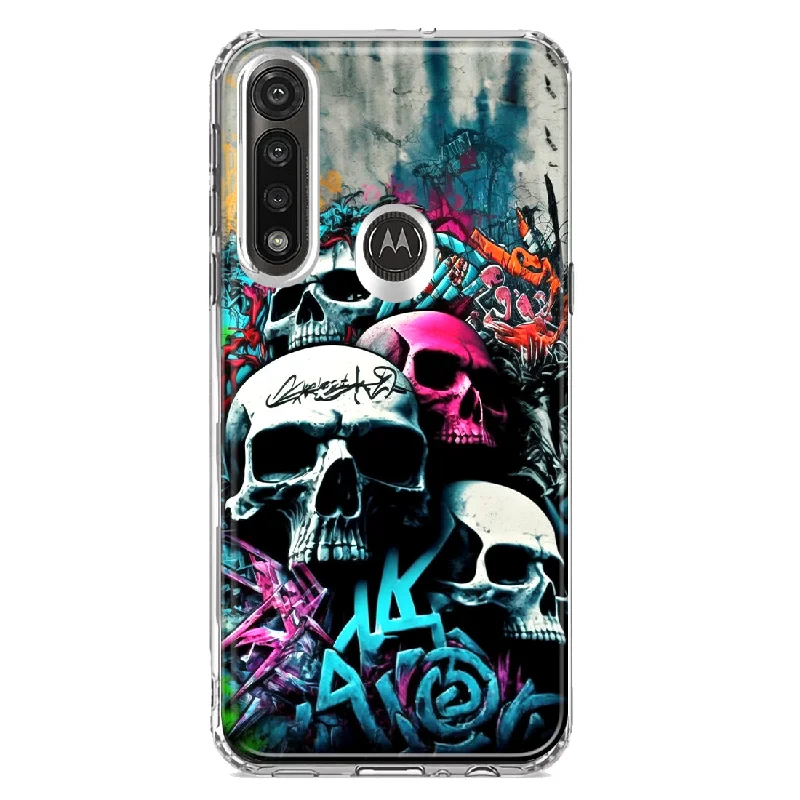 For Motorola Moto G Power Skulls Graffiti Painting Art Design Hybrid Protective Phone Case Cover