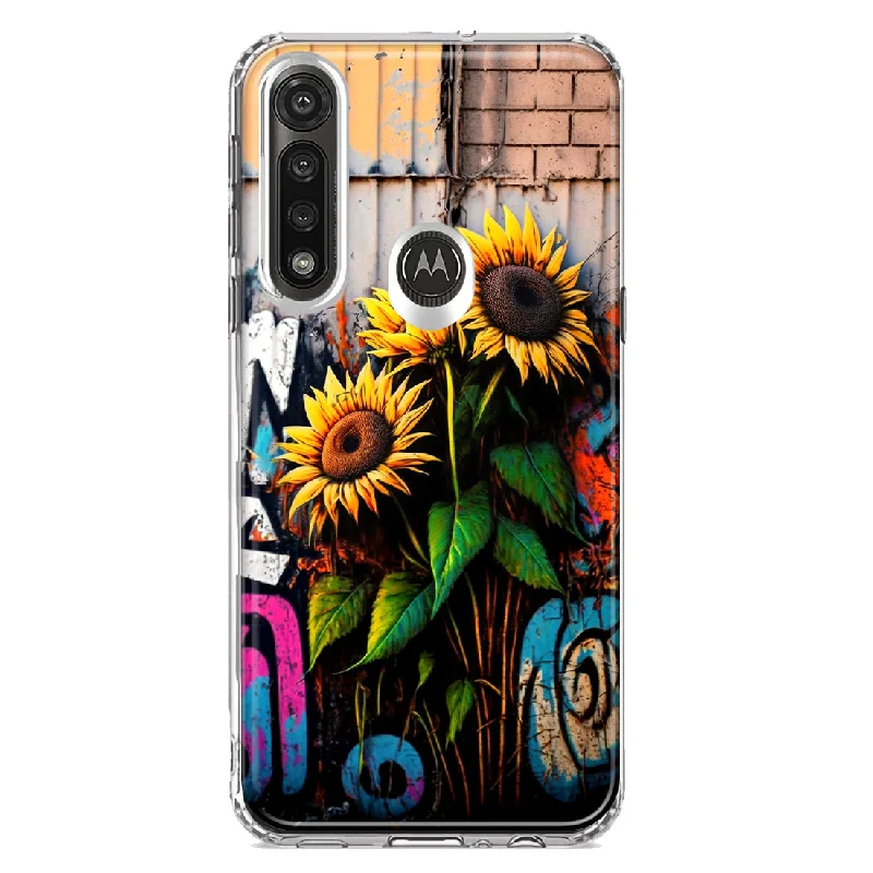 For Motorola Moto G Power Sunflowers Graffiti Painting Art Design Hybrid Protective Phone Case Cover