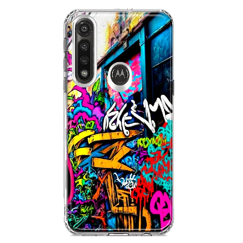 For Motorola Moto G Power Urban Graffiti Street Art Painting Design Hybrid Protective Phone Case Cover