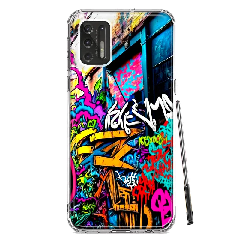 For Motorola Moto G Stylus 2021 Urban Graffiti Street Art Painting Design Hybrid Protective Phone Case Cover