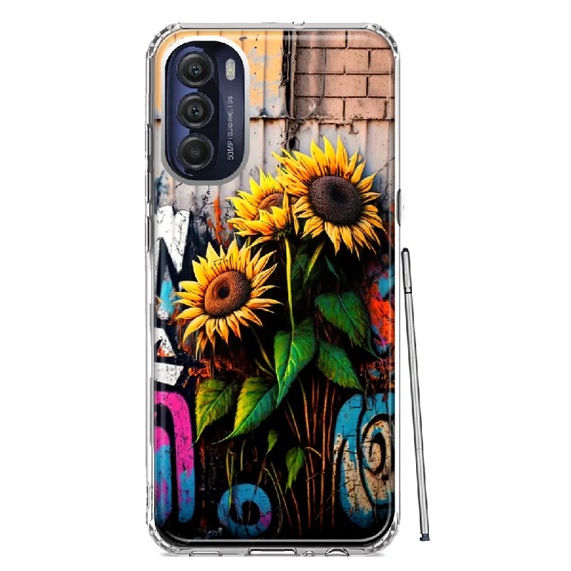 For Motorola Moto G Stylus 4G 2022 Sunflowers Graffiti Painting Art Design Hybrid Protective Phone Case Cover