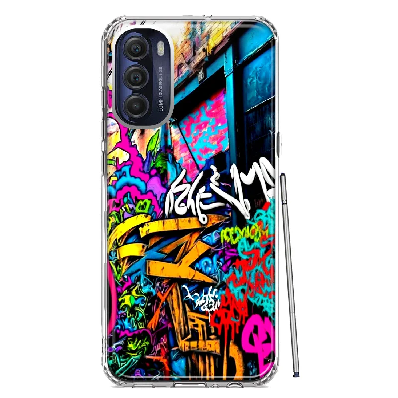 For Motorola Moto G Stylus 4G 2022 Urban Graffiti Street Art Painting Design Hybrid Protective Phone Case Cover