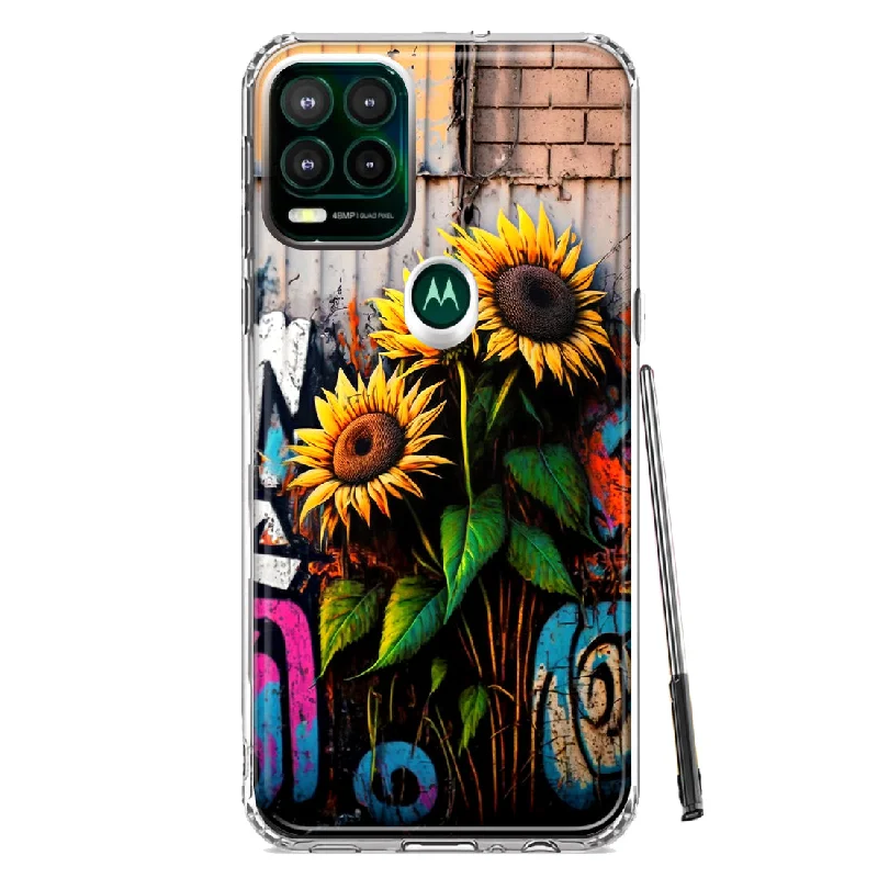 For Motorola Moto G Stylus 5G Sunflowers Graffiti Painting Art Design Hybrid Protective Phone Case Cover