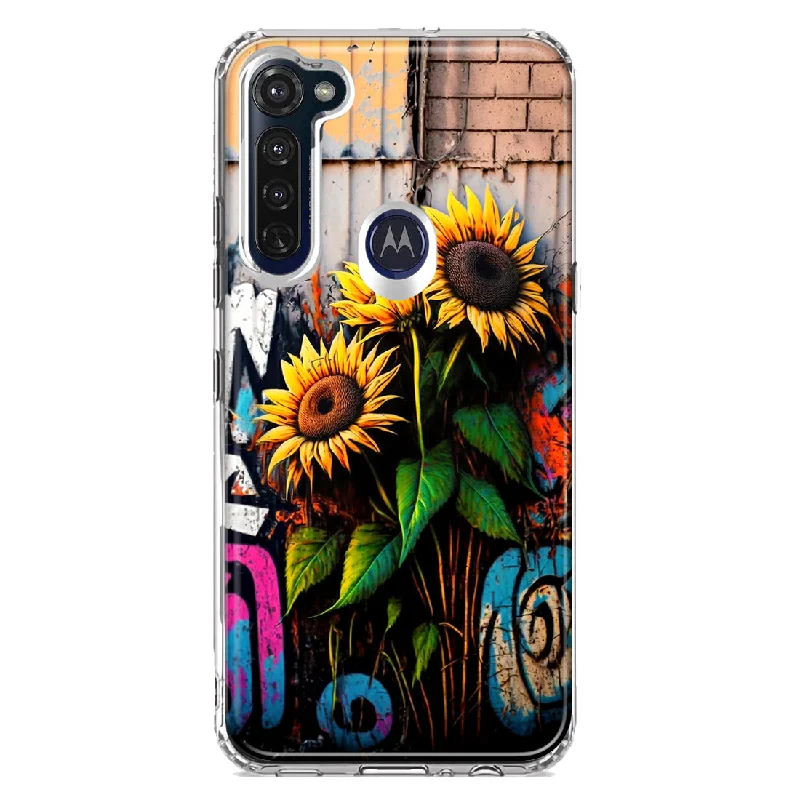 For Motorola Moto G Stylus Sunflowers Graffiti Painting Art Design Hybrid Protective Phone Case Cover