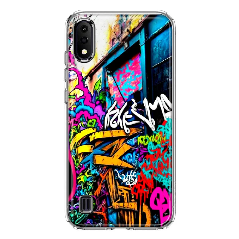 For Samsung Galaxy A01 Urban Graffiti Street Art Painting Design Hybrid Protective Phone Case Cover