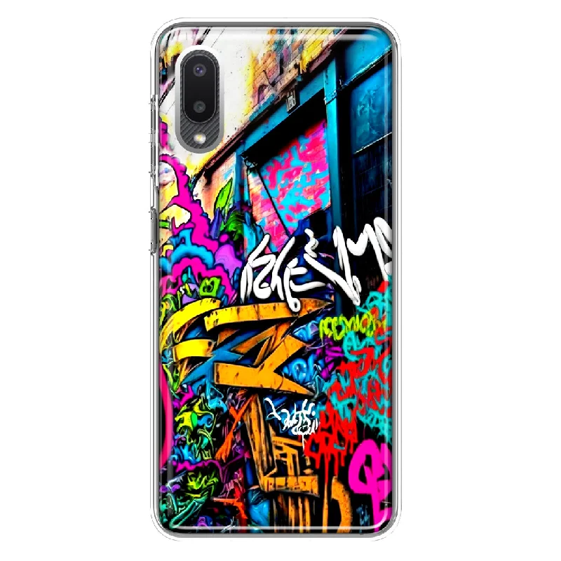 For Samsung Galaxy A02 Urban Graffiti Street Art Painting Design Hybrid Protective Phone Case Cover