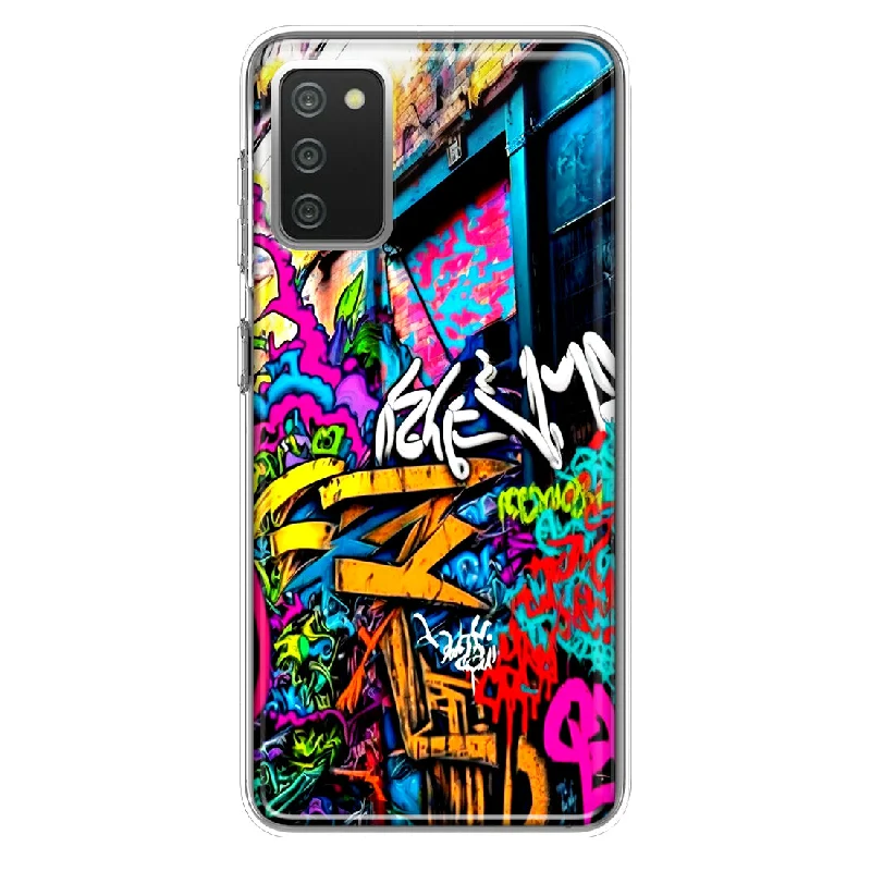 For Samsung Galaxy A02S Urban Graffiti Street Art Painting Design Hybrid Protective Phone Case Cover