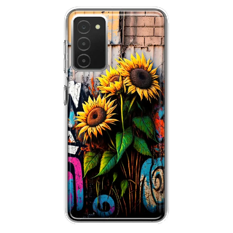 For Samsung Galaxy A03S Sunflowers Graffiti Painting Art Design Hybrid Protective Phone Case Cover