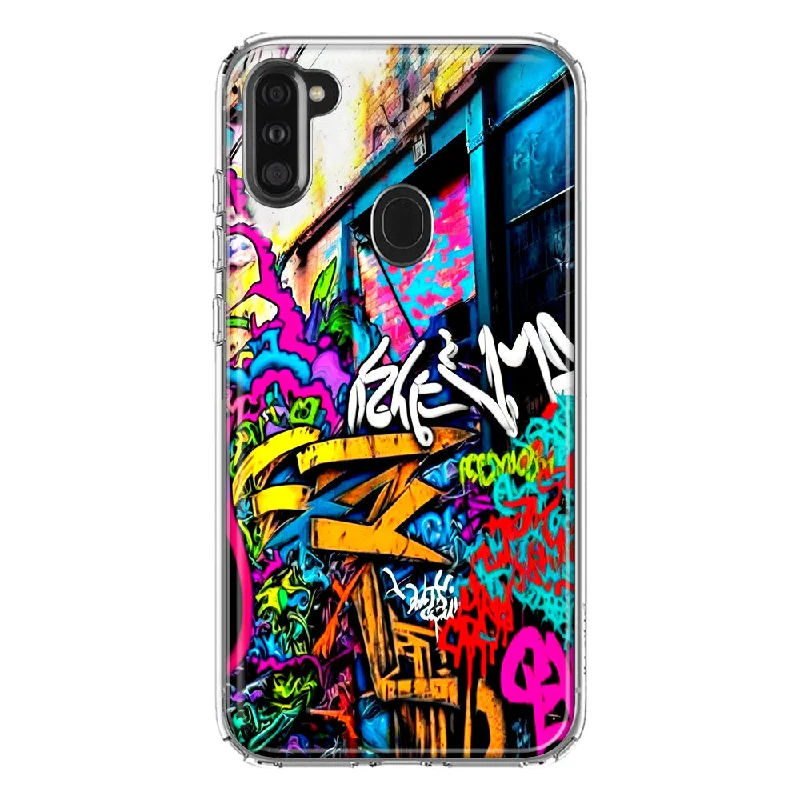 For Samsung Galaxy A11 Urban Graffiti Street Art Painting Design Hybrid Protective Phone Case Cover