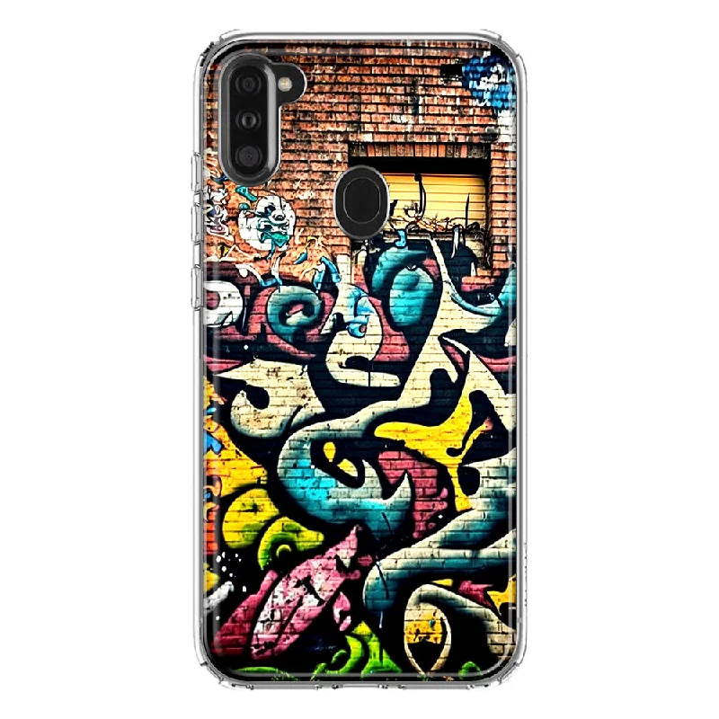 For Samsung Galaxy A11 Urban Graffiti Wall Art Painting Design Hybrid Protective Phone Case Cover