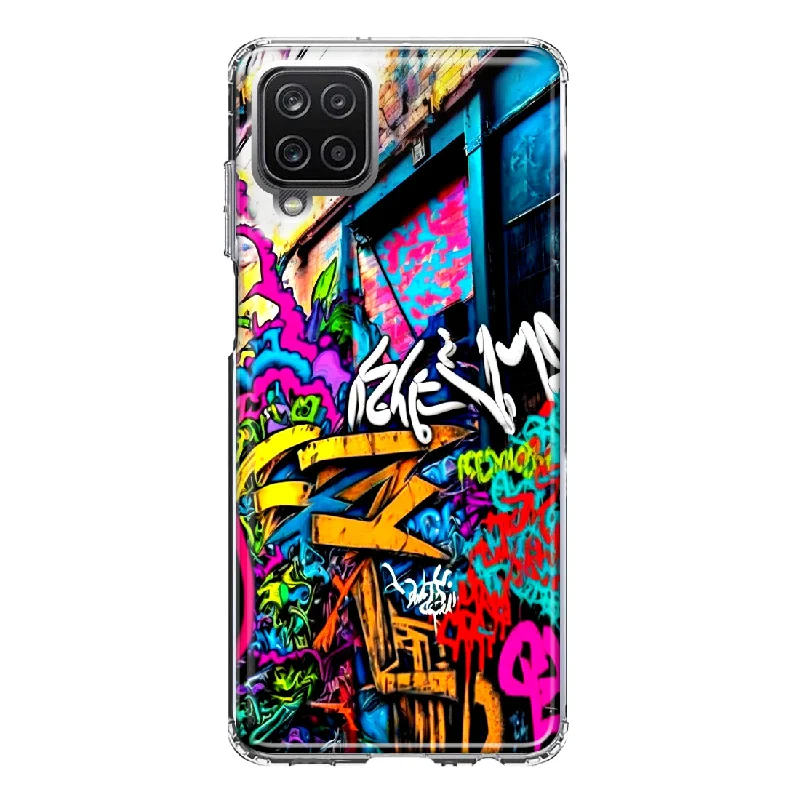 For Samsung Galaxy A12 Urban Graffiti Street Art Painting Design Hybrid Protective Phone Case Cover