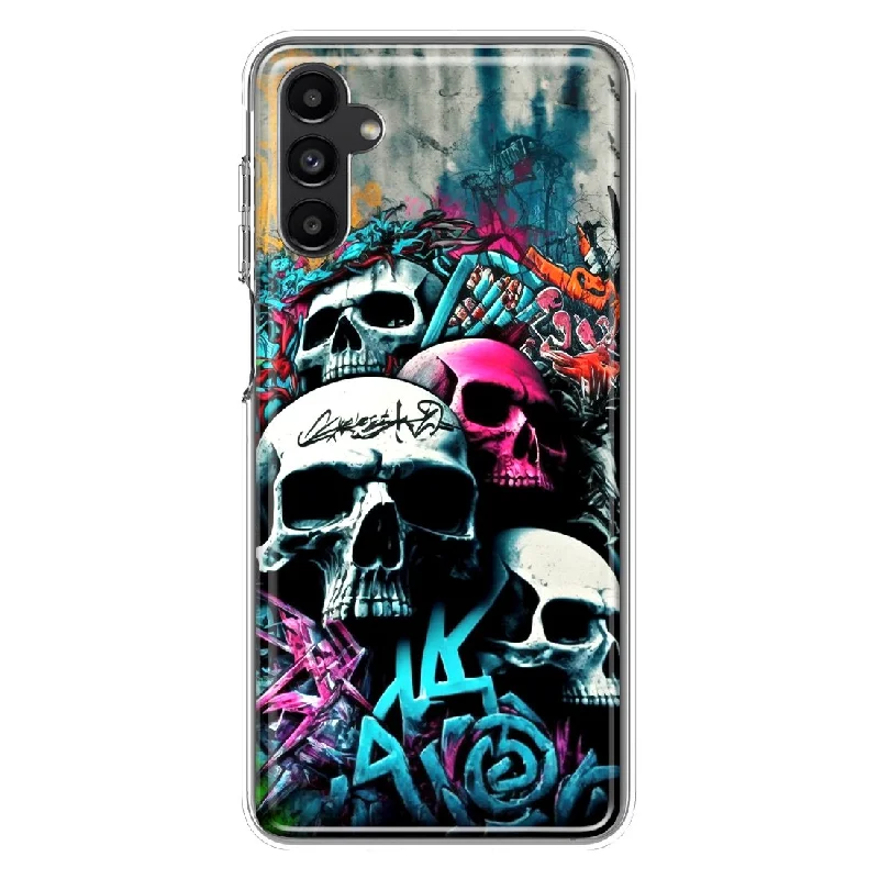 For Samsung Galaxy A14 5G Skulls Graffiti Painting Art Design Hybrid Protective Phone Case Cover