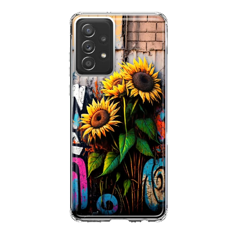 For Samsung Galaxy A31 Sunflowers Graffiti Painting Art Design Hybrid Protective Phone Case Cover