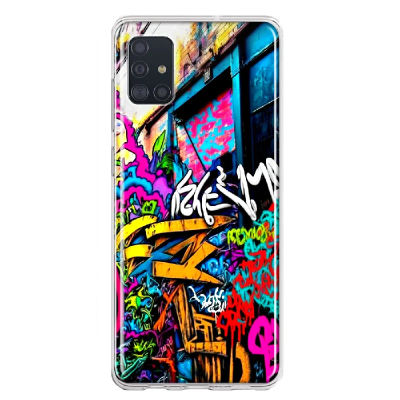 For Samsung Galaxy A51 Urban Graffiti Street Art Painting Design Hybrid Protective Phone Case Cover