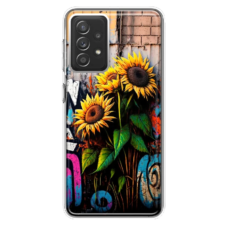 For Samsung Galaxy A72 Sunflowers Graffiti Painting Art Design Hybrid Protective Phone Case Cover