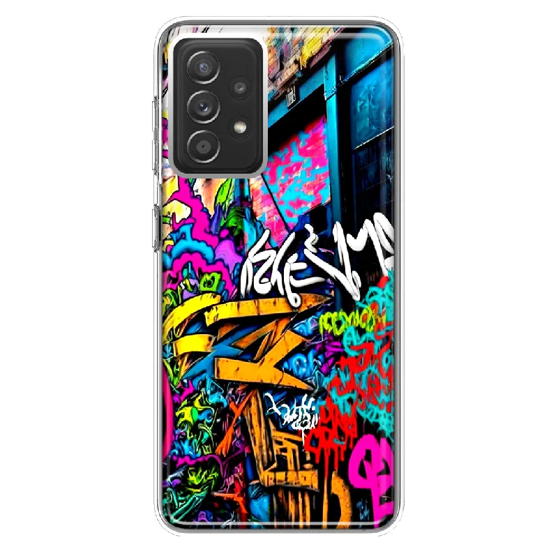 For Samsung Galaxy A72 Urban Graffiti Street Art Painting Design Hybrid Protective Phone Case Cover