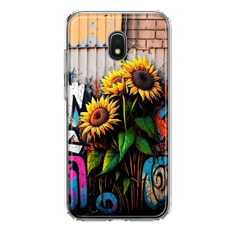 For Samsung Galaxy J3 Express/Prime 3/Amp Prime 3 Sunflowers Graffiti Painting Art Design Hybrid Protective Phone Case Cover