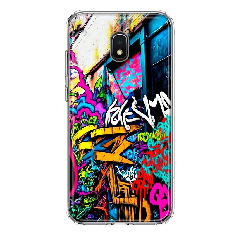 For Samsung Galaxy J3 Express/Prime 3/Amp Prime 3 Urban Graffiti Street Art Painting Design Hybrid Protective Phone Case Cover