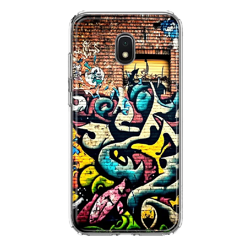 For Samsung Galaxy J3 Express/Prime 3/Amp Prime 3 Urban Graffiti Wall Art Painting Design Hybrid Protective Phone Case Cover