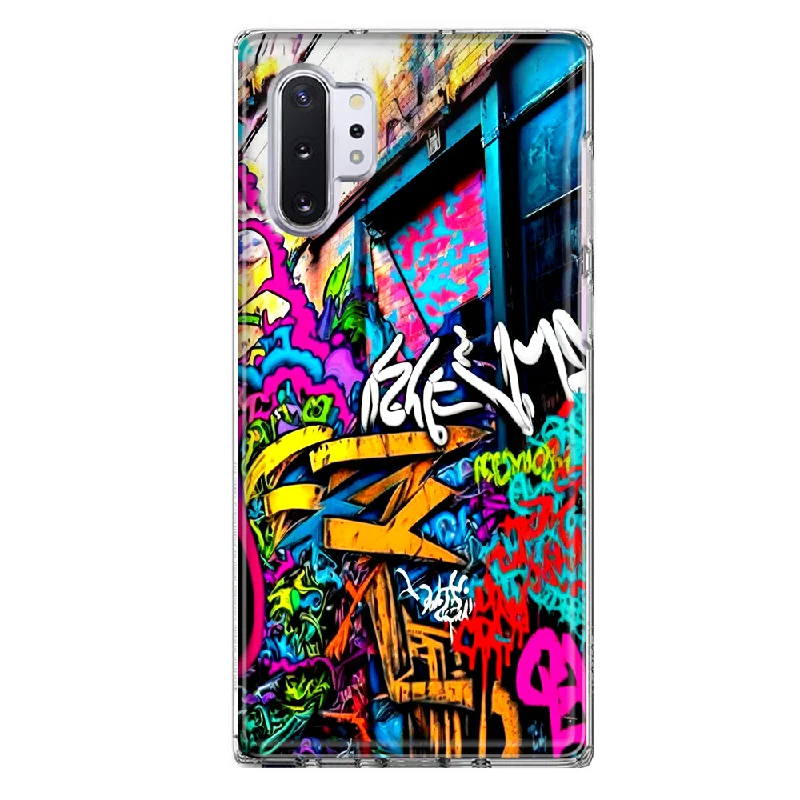 For Samsung Galaxy Note 10 Plus Urban Graffiti Street Art Painting Design Hybrid Protective Phone Case Cover