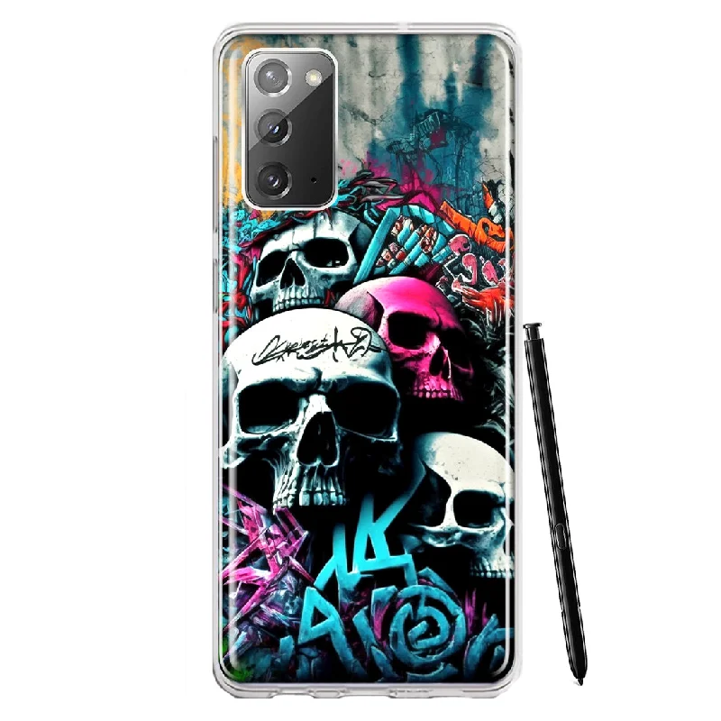 For Samsung Galaxy Note 20 Skulls Graffiti Painting Art Design Hybrid Protective Phone Case Cover