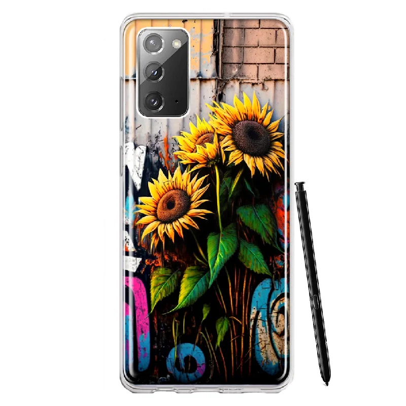 For Samsung Galaxy Note 20 Sunflowers Graffiti Painting Art Design Hybrid Protective Phone Case Cover