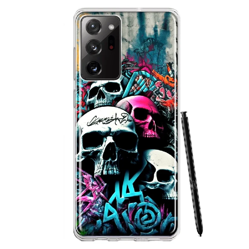 For Samsung Galaxy Note 20 Ultra Skulls Graffiti Painting Art Design Hybrid Protective Phone Case Cover