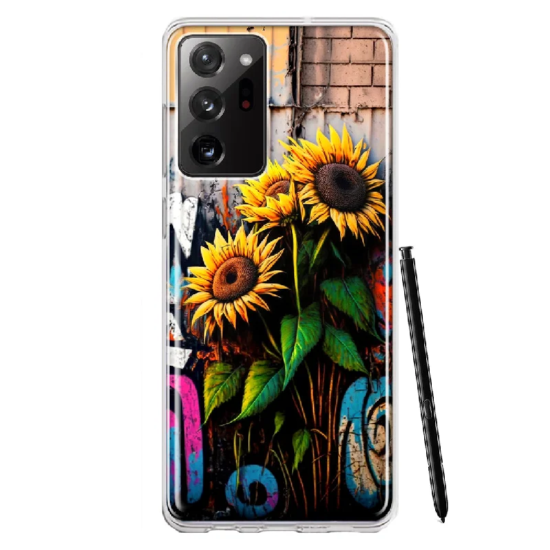 For Samsung Galaxy Note 20 Ultra Sunflowers Graffiti Painting Art Design Hybrid Protective Phone Case Cover