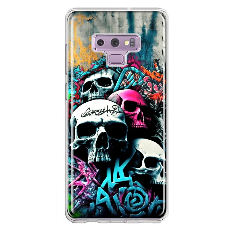 For Samsung Galaxy Note 9 Skulls Graffiti Painting Art Design Hybrid Protective Phone Case Cover