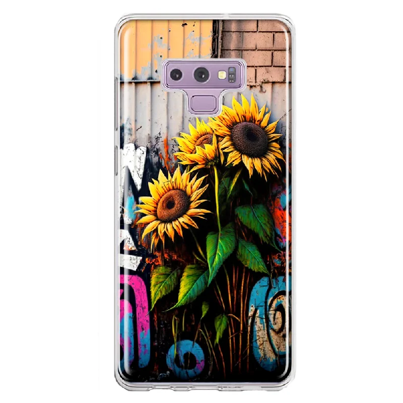 For Samsung Galaxy Note 9 Sunflowers Graffiti Painting Art Design Hybrid Protective Phone Case Cover