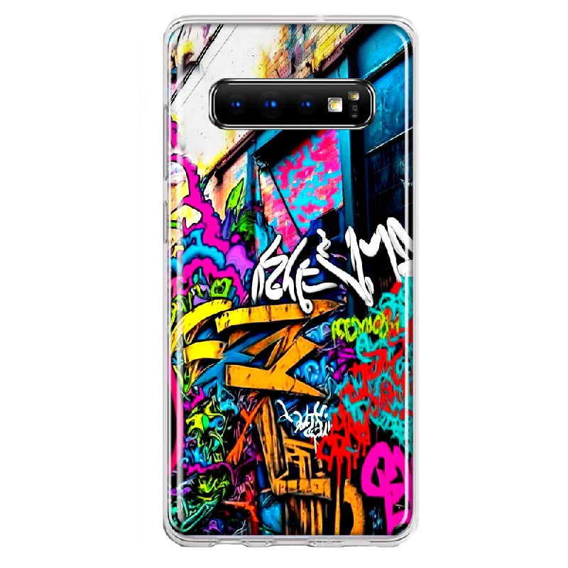 For Samsung Galaxy S10 Plus Urban Graffiti Street Art Painting Design Hybrid Protective Phone Case Cover