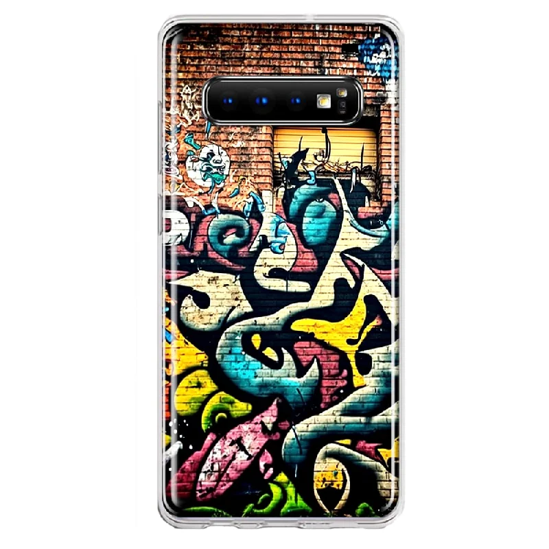 For Samsung Galaxy S10 Plus Urban Graffiti Wall Art Painting Design Hybrid Protective Phone Case Cover