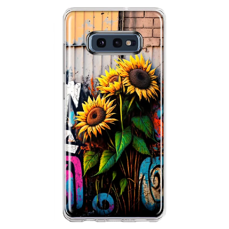 For Samsung Galaxy S10e Sunflowers Graffiti Painting Art Design Hybrid Protective Phone Case Cover