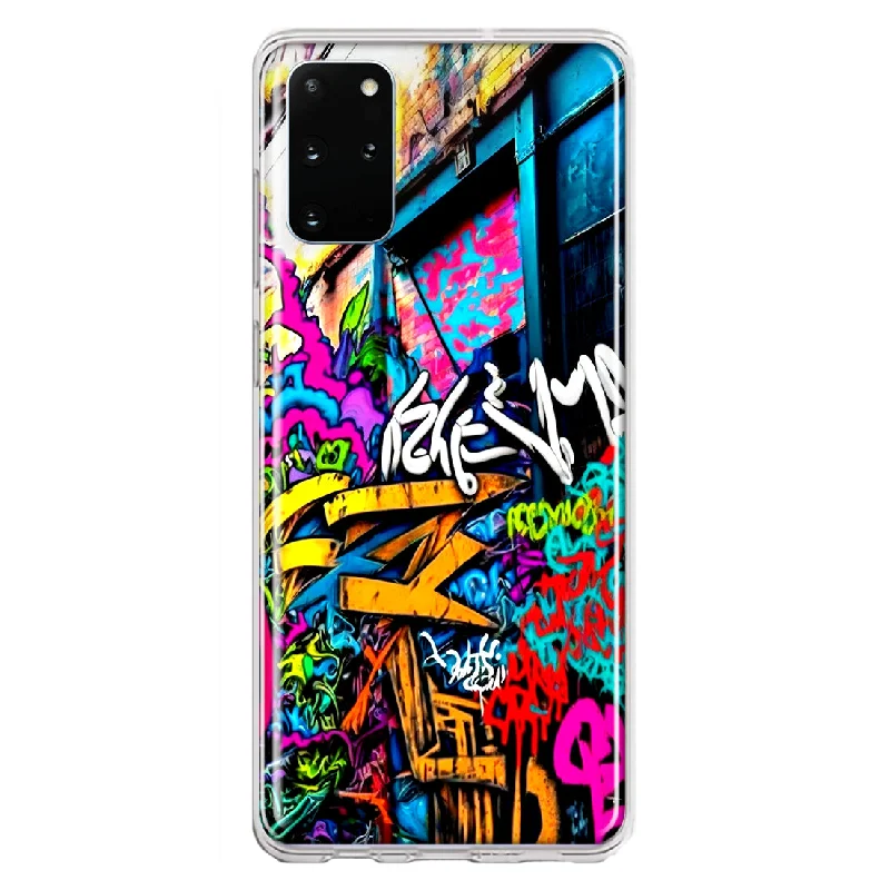 For Samsung Galaxy S20 Plus Urban Graffiti Street Art Painting Design Hybrid Protective Phone Case Cover