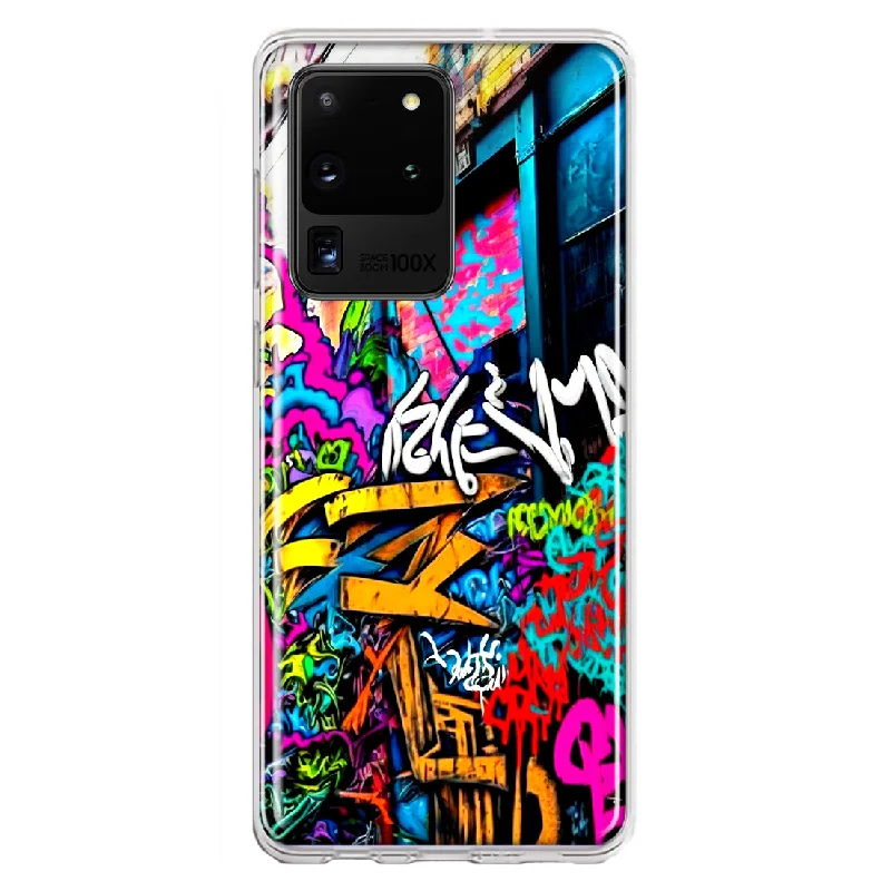 For Samsung Galaxy S20 Ultra Urban Graffiti Street Art Painting Design Hybrid Protective Phone Case Cover