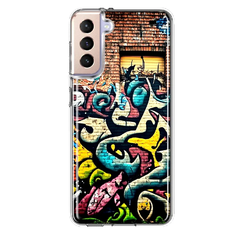 For Samsung Galaxy S21 FE Urban Graffiti Wall Art Painting Design Hybrid Protective Phone Case Cover