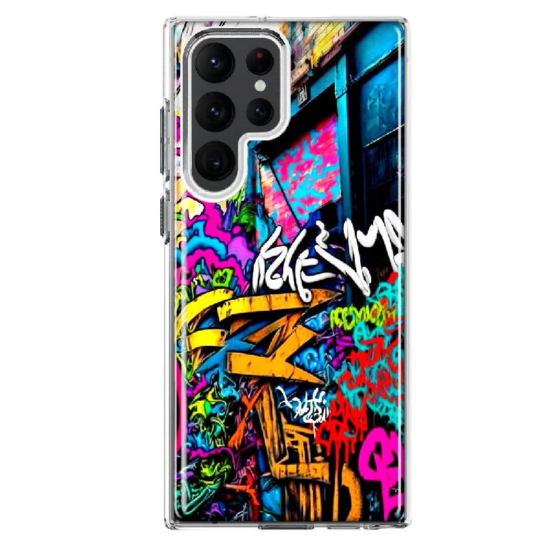 For Samsung Galaxy S22 Ultra Urban Graffiti Street Art Painting Design Hybrid Protective Phone Case Cover