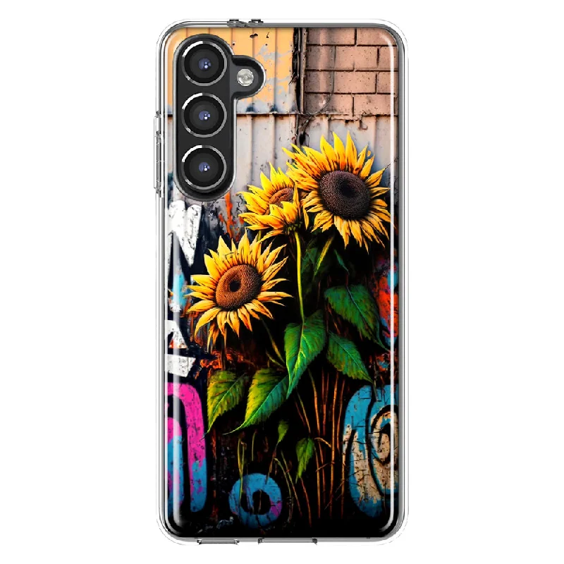 For Samsung Galaxy S23 Plus Sunflowers Graffiti Painting Art Design Hybrid Protective Phone Case Cover