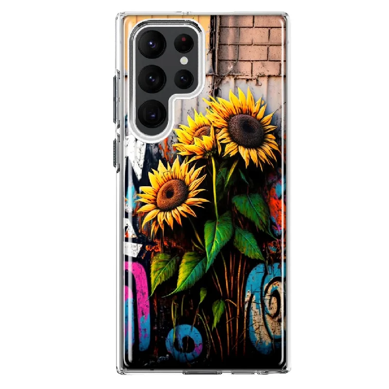 For Samsung Galaxy S23 Ultra Sunflowers Graffiti Painting Art Design Hybrid Protective Phone Case Cover