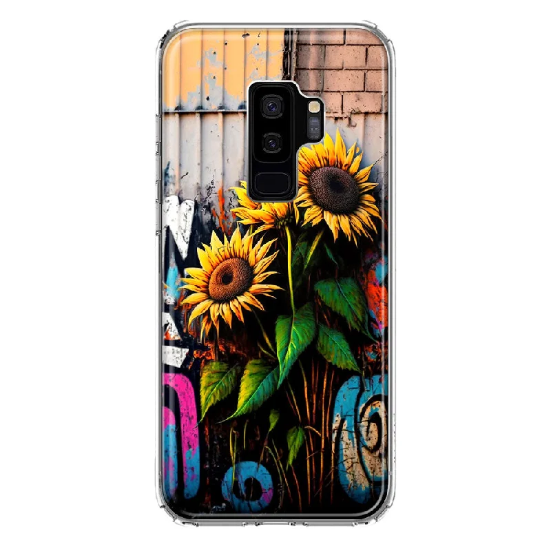 For Samsung Galaxy S9 Plus Sunflowers Graffiti Painting Art Design Hybrid Protective Phone Case Cover