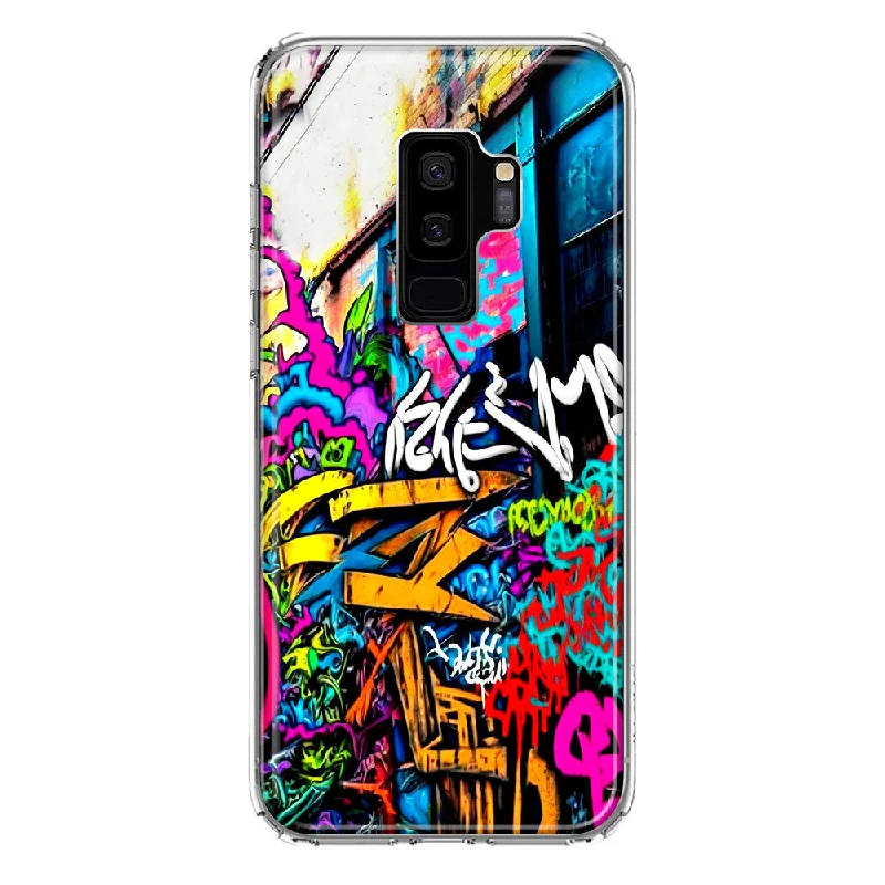 For Samsung Galaxy S9 Plus Urban Graffiti Street Art Painting Design Hybrid Protective Phone Case Cover