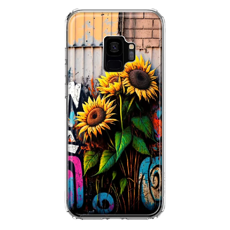 For Samsung Galaxy S9 Sunflowers Graffiti Painting Art Design Hybrid Protective Phone Case Cover