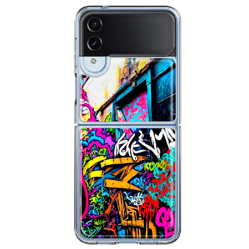 For Samsung Galaxy Z Flip 4 Urban Graffiti Street Art Painting Design Hybrid Protective Phone Case Cover