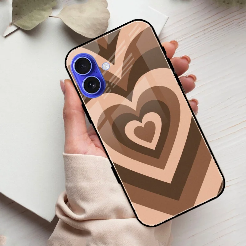 Latte Love Patter Glass Case Cover - Coffee For iPhone