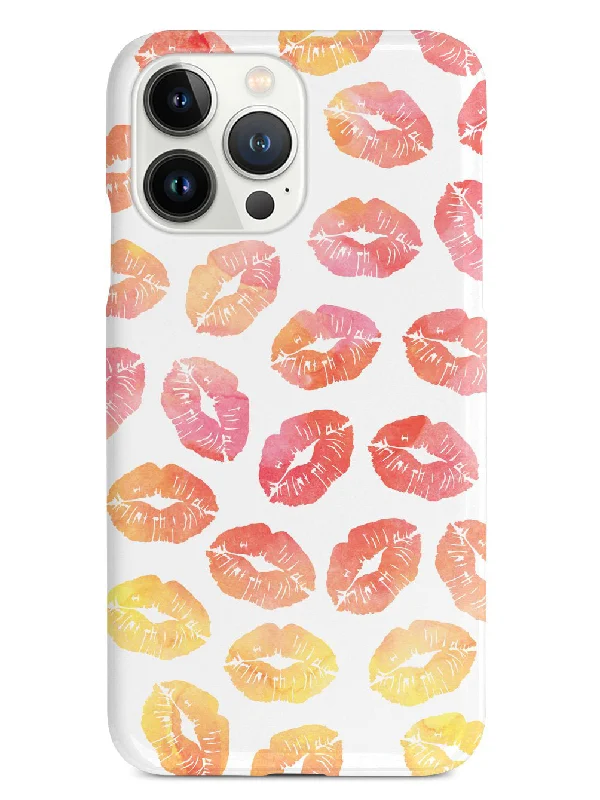 Lip Print Pattern - Sunset Colors - White Case