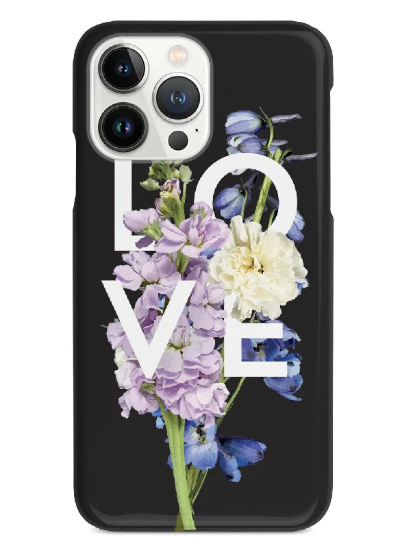 Love and Purple Flowers - Black Case