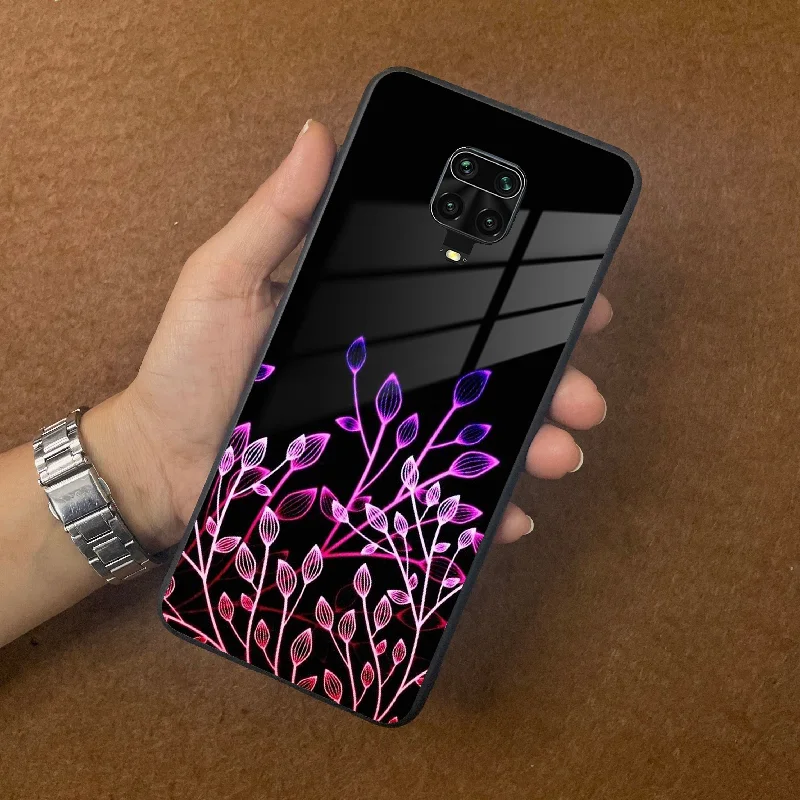 Multicolor Flower Print Glass Case Cover For Poco